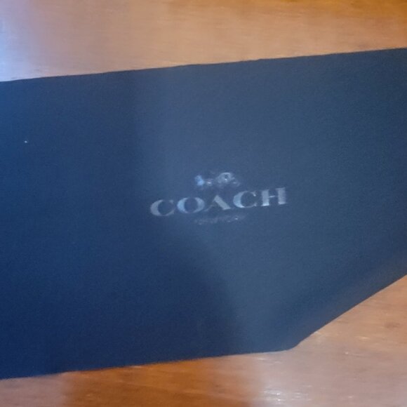 XL Large COACH Logo Clamshell Eye Glasses Case With Lens Cloth - BLACK - Picture 3 of 13